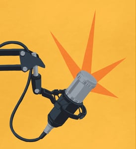 Illustration of a podcast microphone