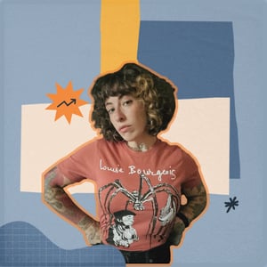 Rose Hermalin wearing one of her Louise Bourgeois T-shirts