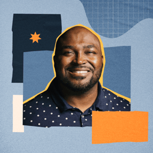 Lindsey Gamble, a smiling man in a polka dot Polo shirt